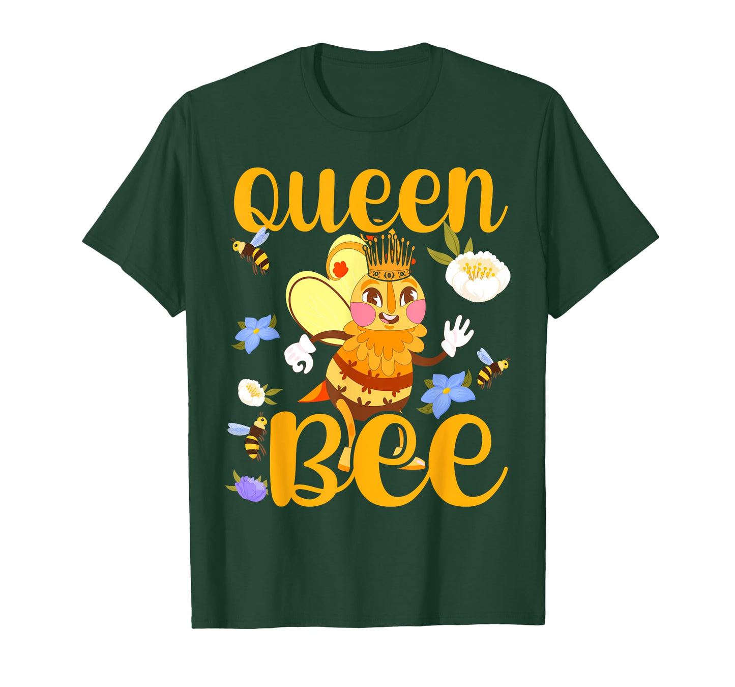Queen Bee Crown Women Girls Mom Wife Daughter Honeybee T-Shirt