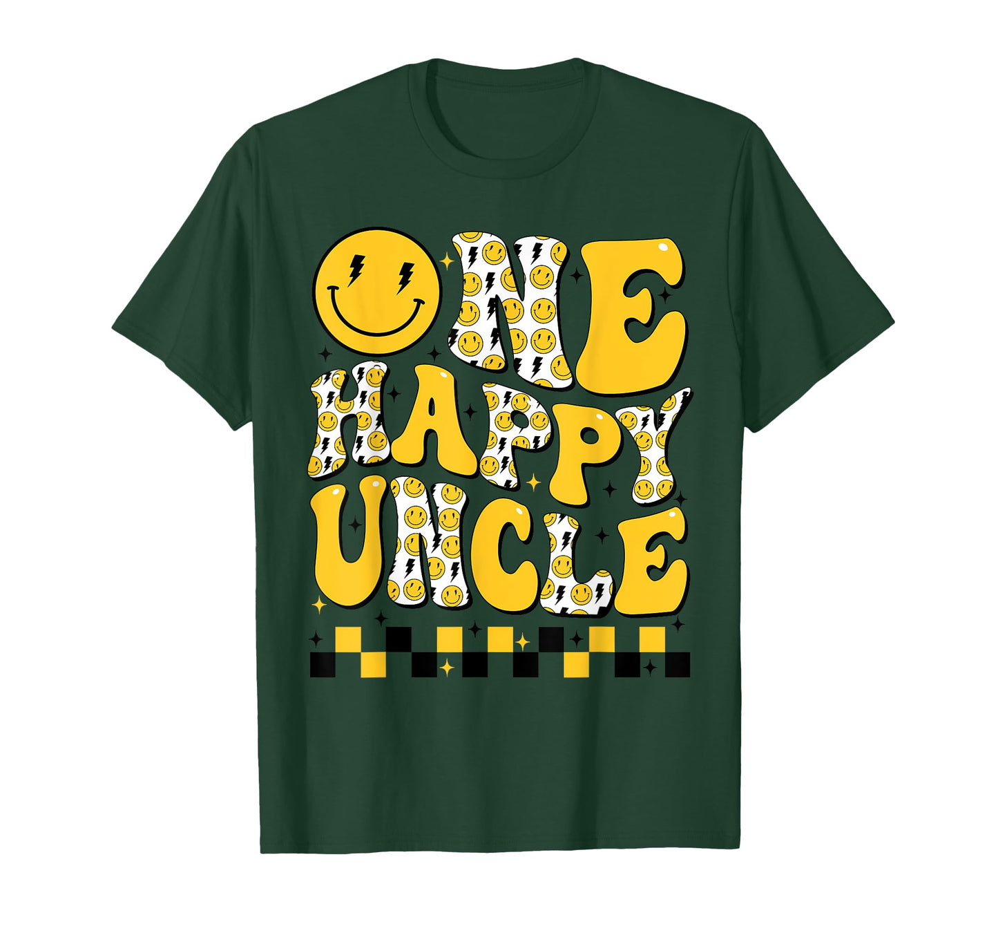 One Happy Uncle First Smile Face Birthday Family Matching T-Shirt