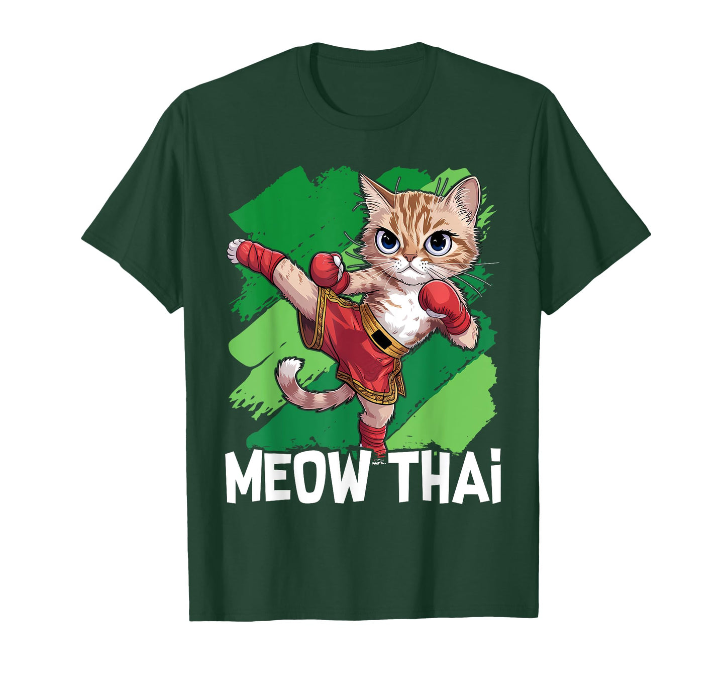 Meow Thai Funny Muay Thai Boxing Cat Martial Arts MMA Boxer T-Shirt