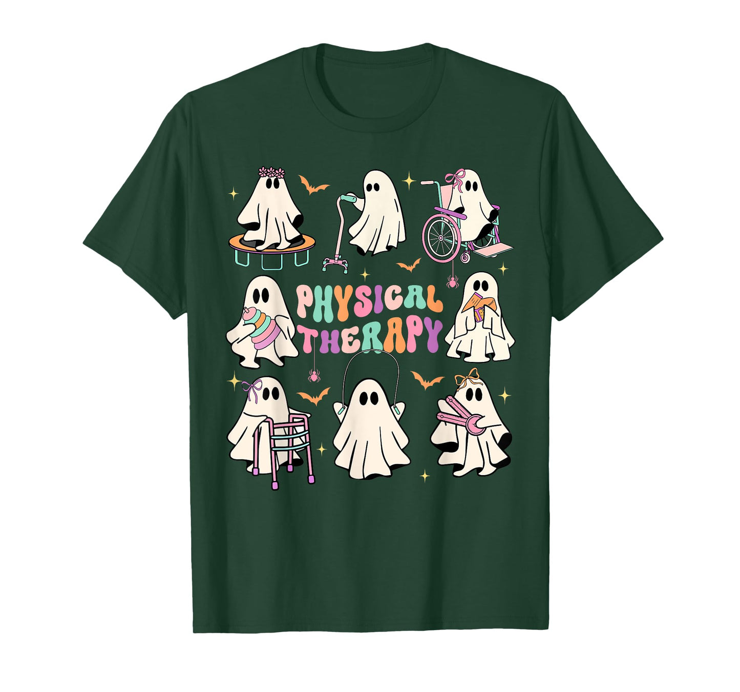 Ghost Physical Therapy Physical Therapist Halloween Groovy T-Shirt