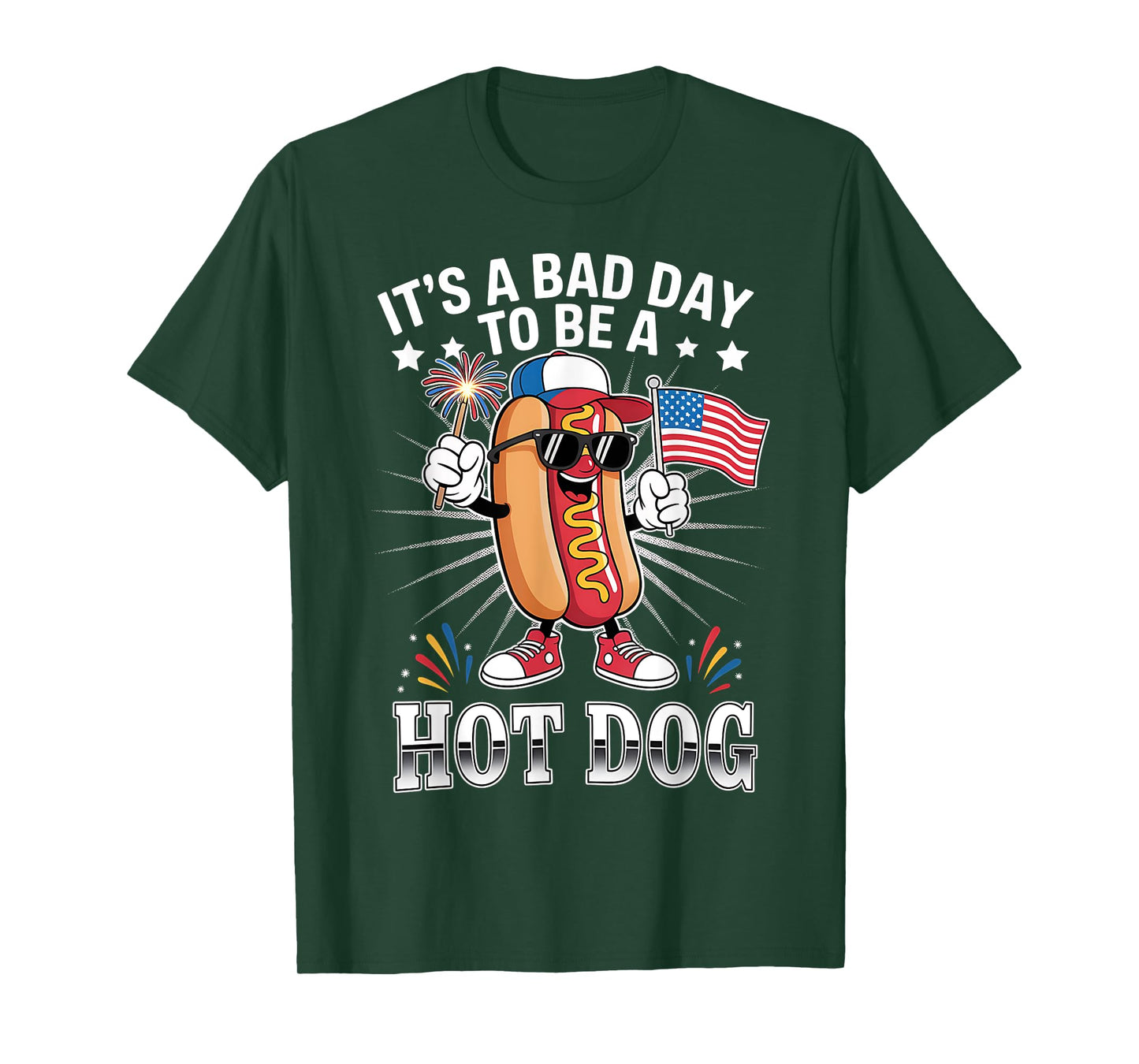 Bad Day to Be a Hot Dog Funny July of 4th Patriotic BBQ T-Shirt