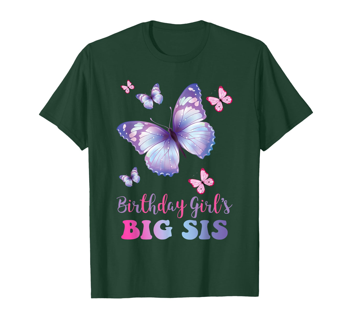 Big Sister of The Birthday Girl Butterfly Party Matching T-Shirt