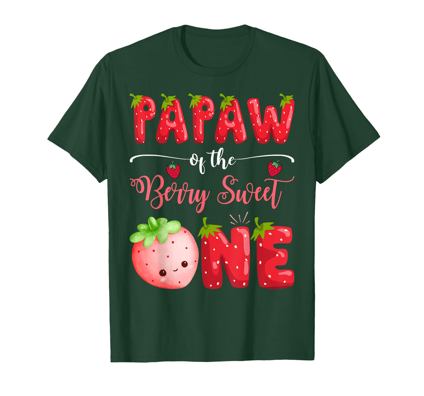 Papaw Of The Berry Sweet One 1St Bday Girl Strawberry T-Shirt