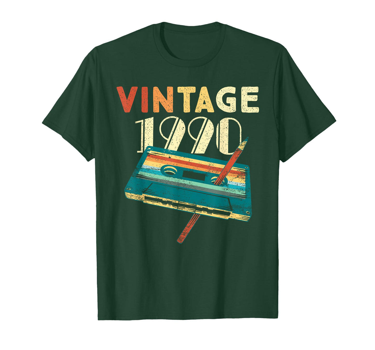 Vintage 1990 Music Cassette 35 Years Old Gifts 35th Birthday T-Shirt