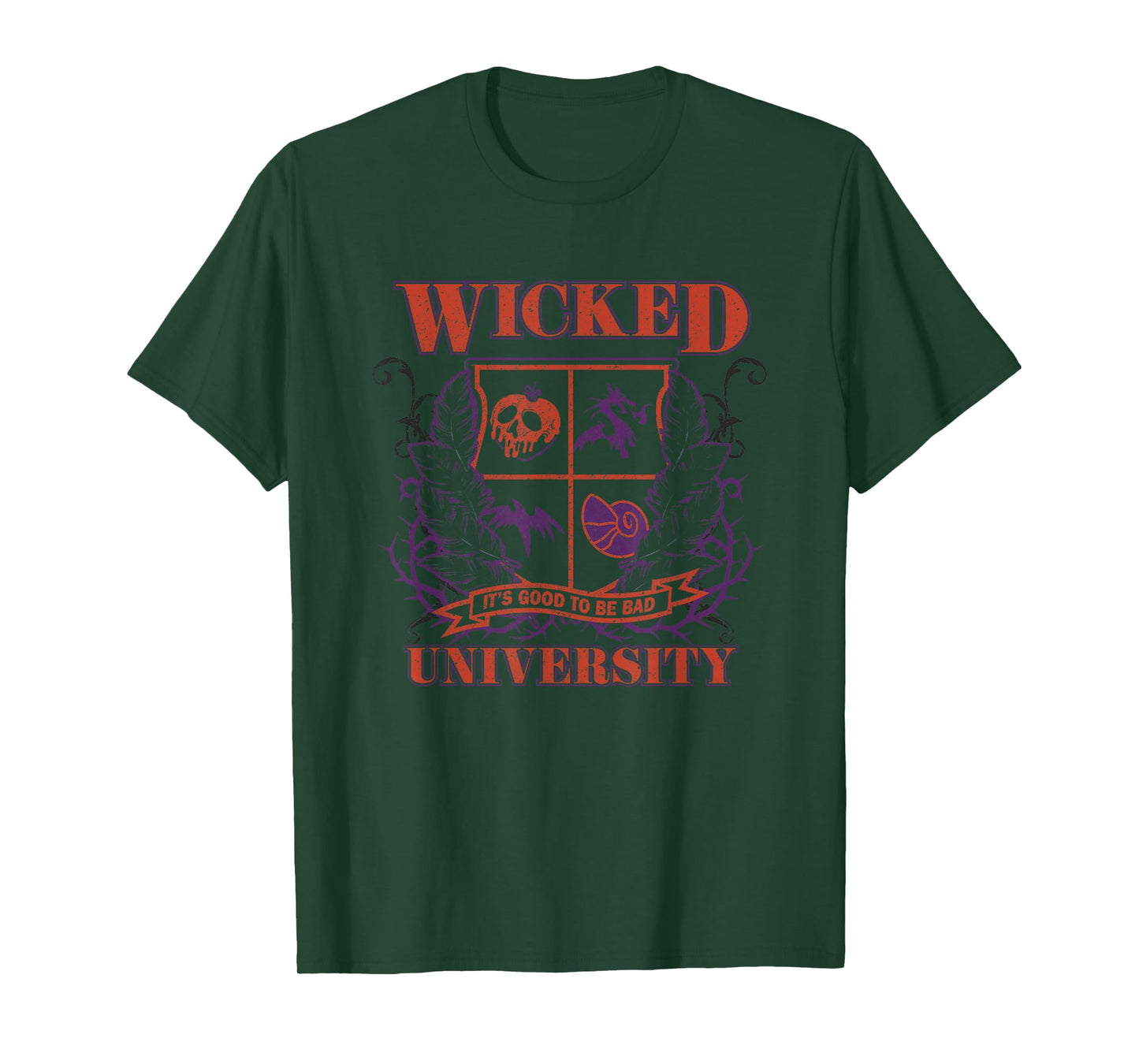 Disney Villains Wicked University Good To Be Bad Retro Logo T-Shirt