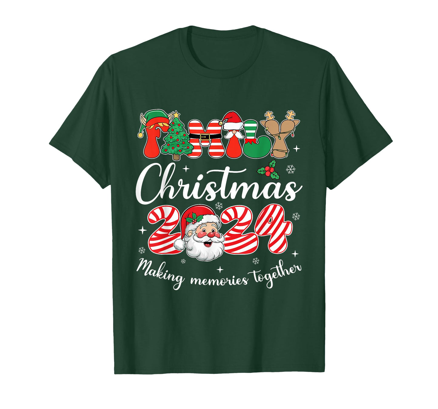 Family 2024 Christmas Matching Outfits Team Santa Elf Squad T-Shirt