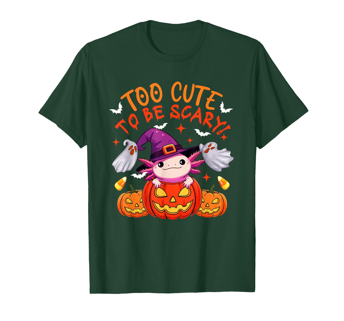 Too Cute Funny Joke Scary Halloween Axolotl Cosplay Witch T-Shirt