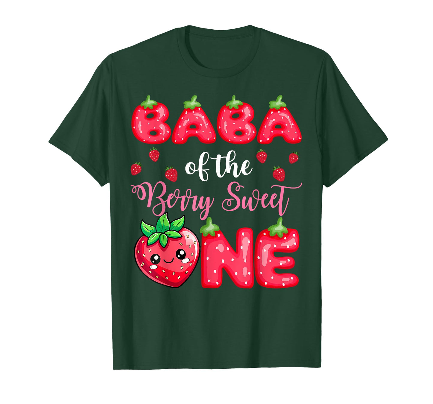 Baba Of The Berry Sweet One 1St Birthday Strawberry T-Shirt