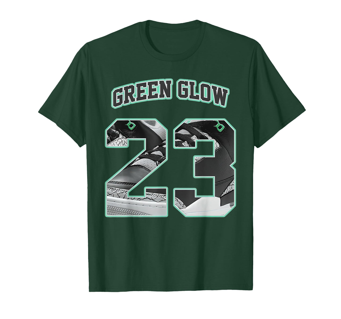 Number 23 Black Green Glow 3s Matching Tee For Men Women T-Shirt