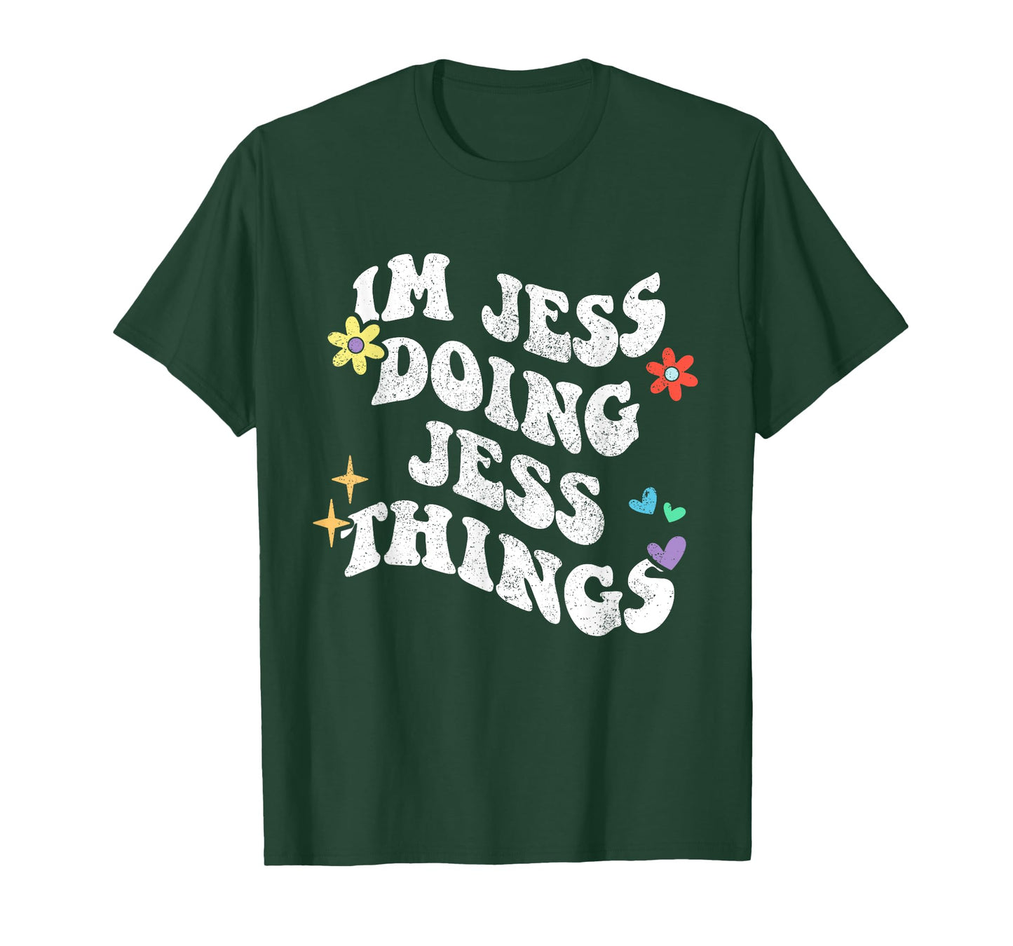 Retro Groovy Im Jess Doing Jess Things Funny Mother's Day T-Shirt