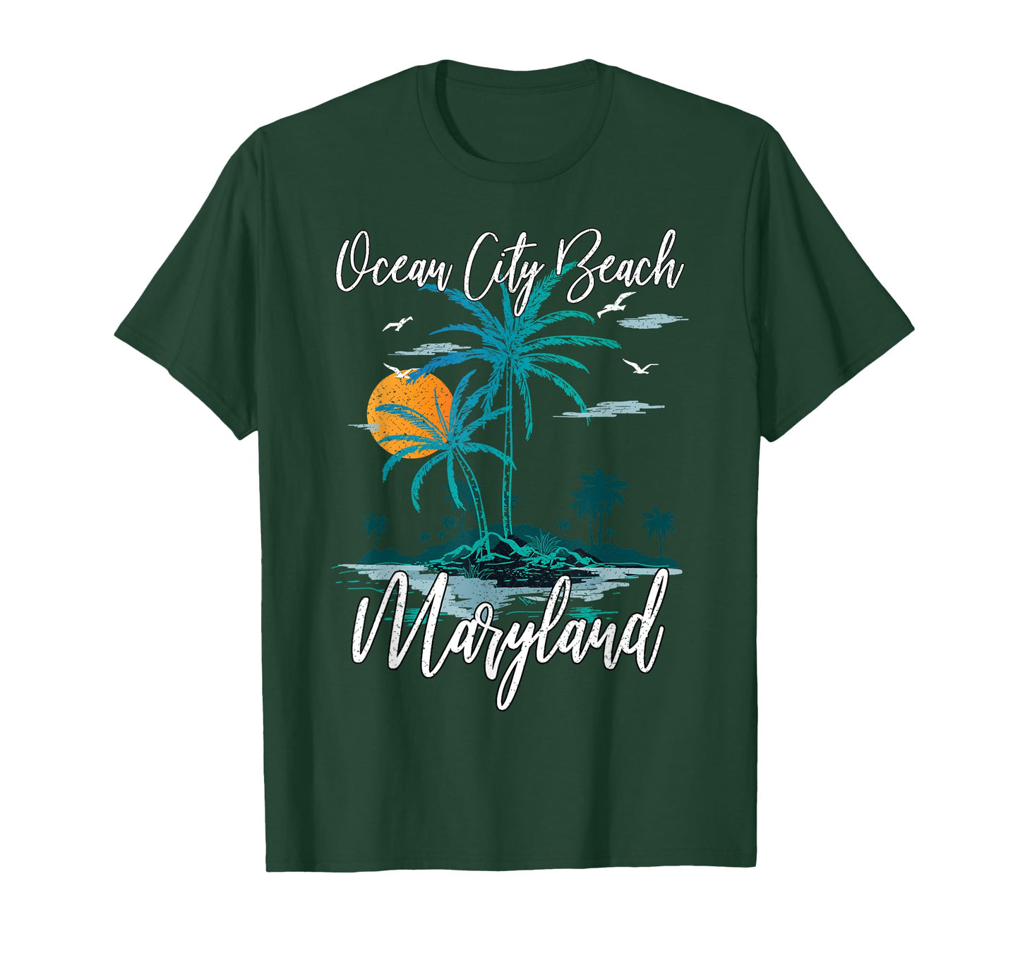 Ocean City Beach Maryland Palm Tree Summer Family Vacation T-Shirt