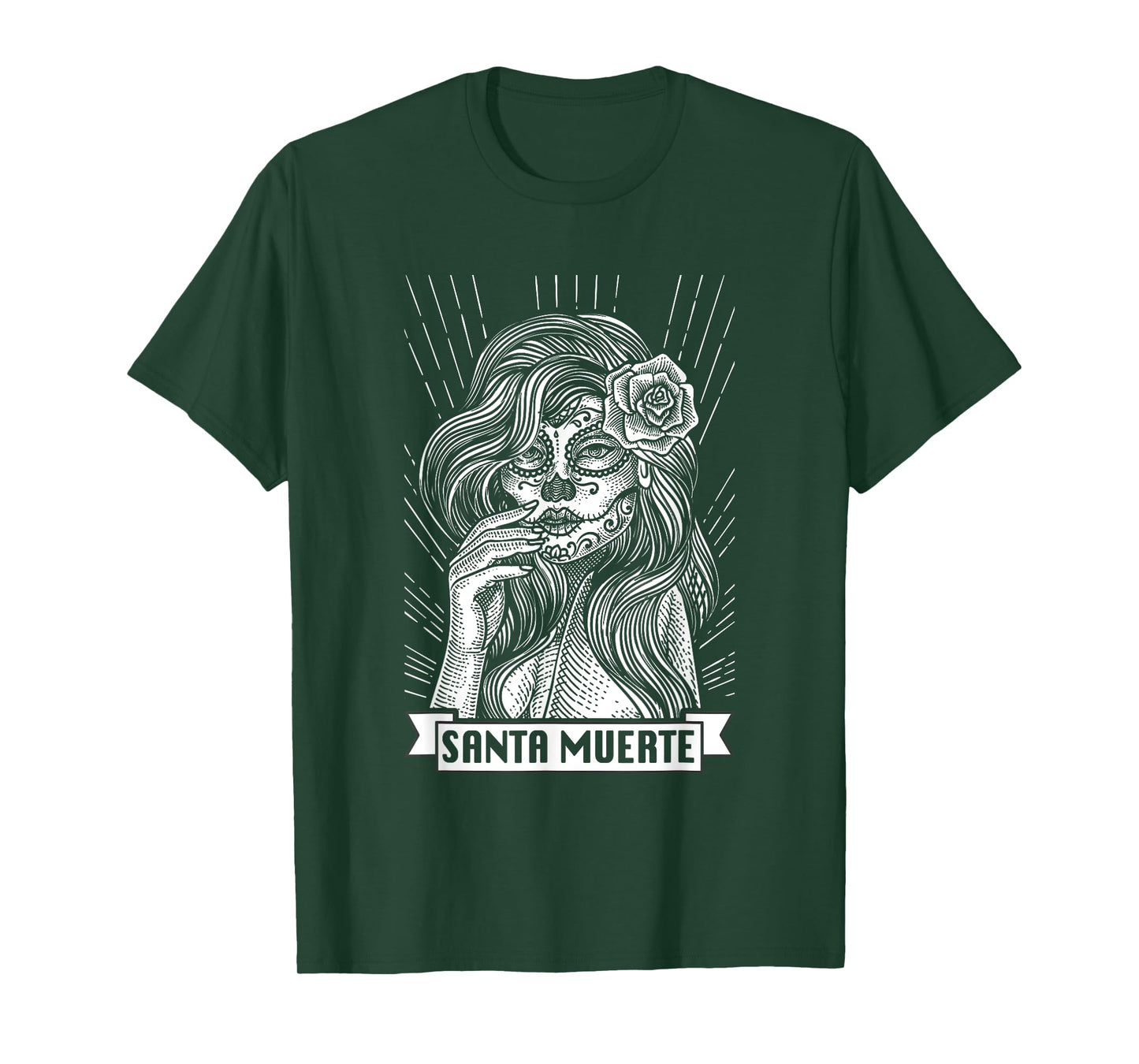Santa Muerte Female Deity Satanic Mexican Dead Sugar Skull T-Shirt