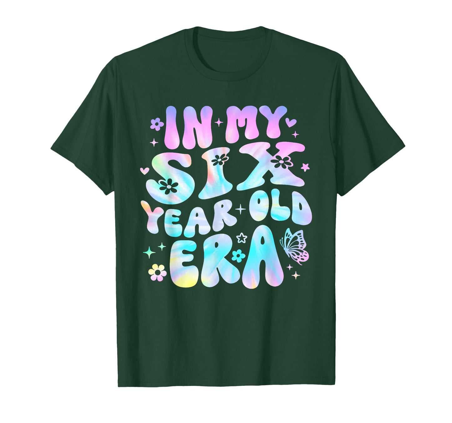 Groovy In My Six Year Old Era Girl 6th Birthday 6 Yrs Old T-Shirt