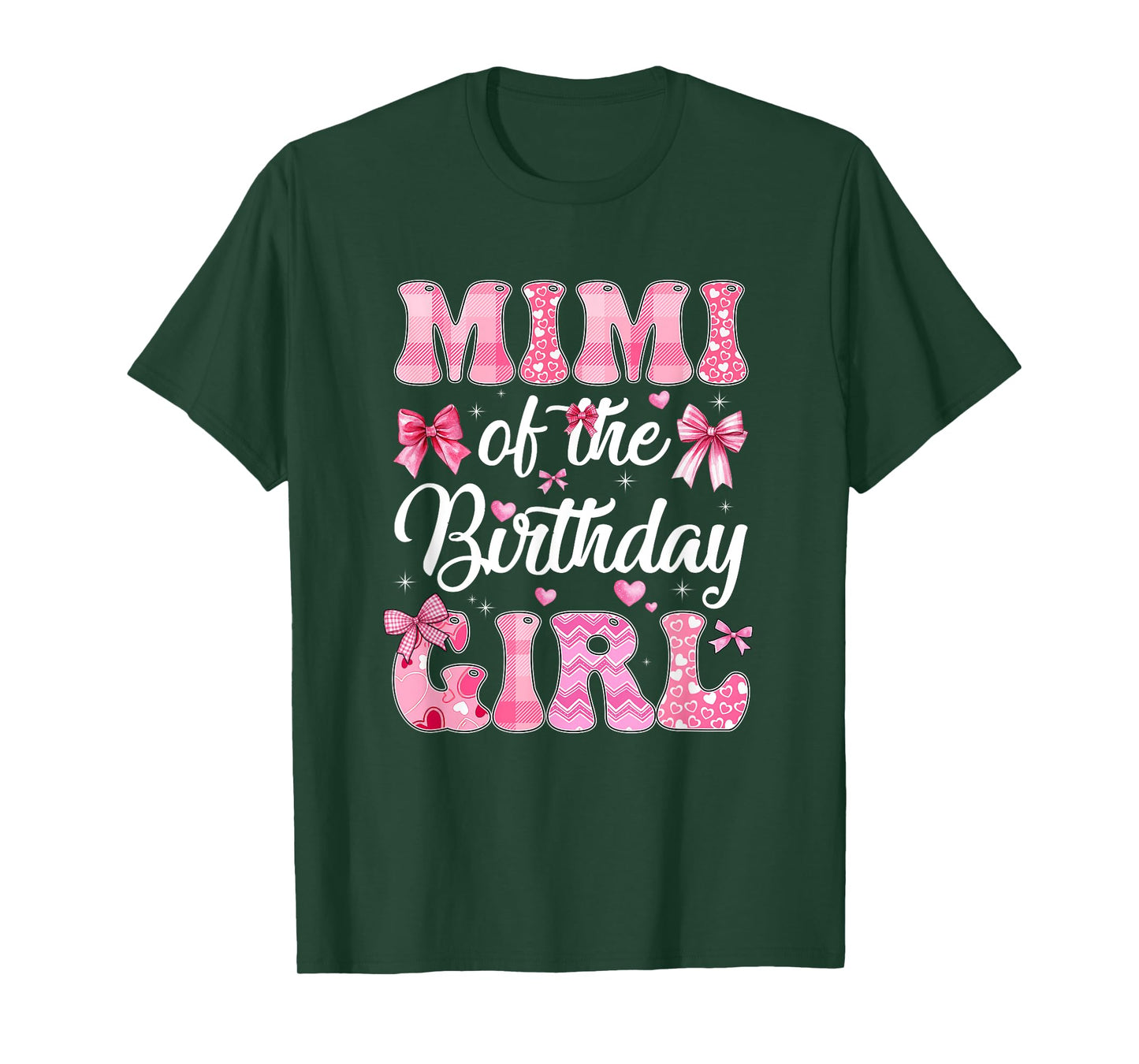Mimi Of The Birthday Girl Family Pink Coquette Bow T-Shirt