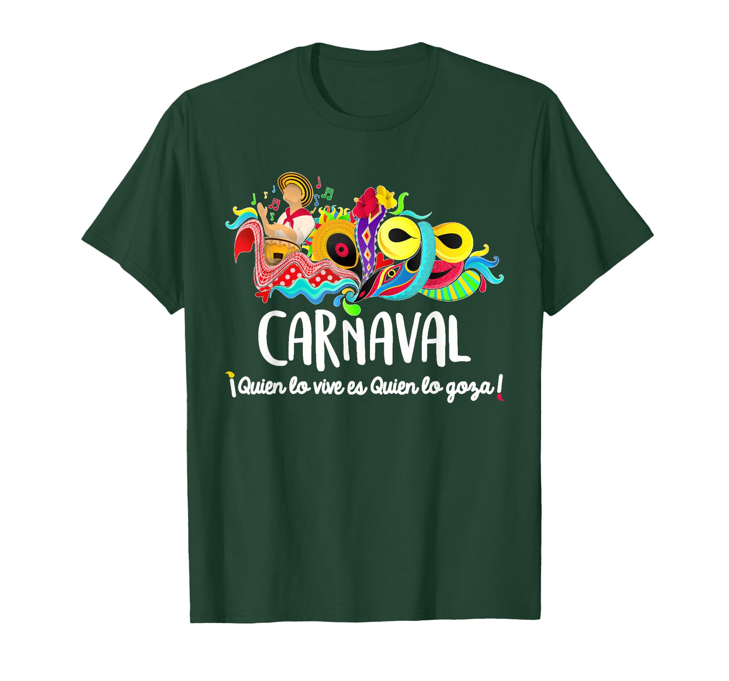 Mardi Gras Carnaval Funny Gift Unisex-Adults T-Shirt, Black, Small, Short Sleeve, Classic Fit, Cotton 60% Polyester 40%, Carnaval de Barranquilla, Monkey, Party, Carnival
