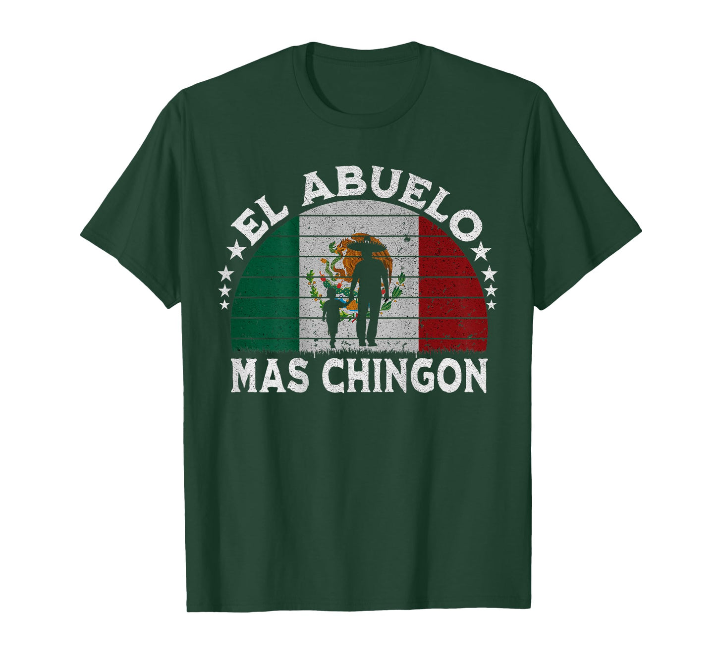 El Abuelo Mas Chingon Mexican Grandpa Cinco De Mayo Flag T-Shirt
