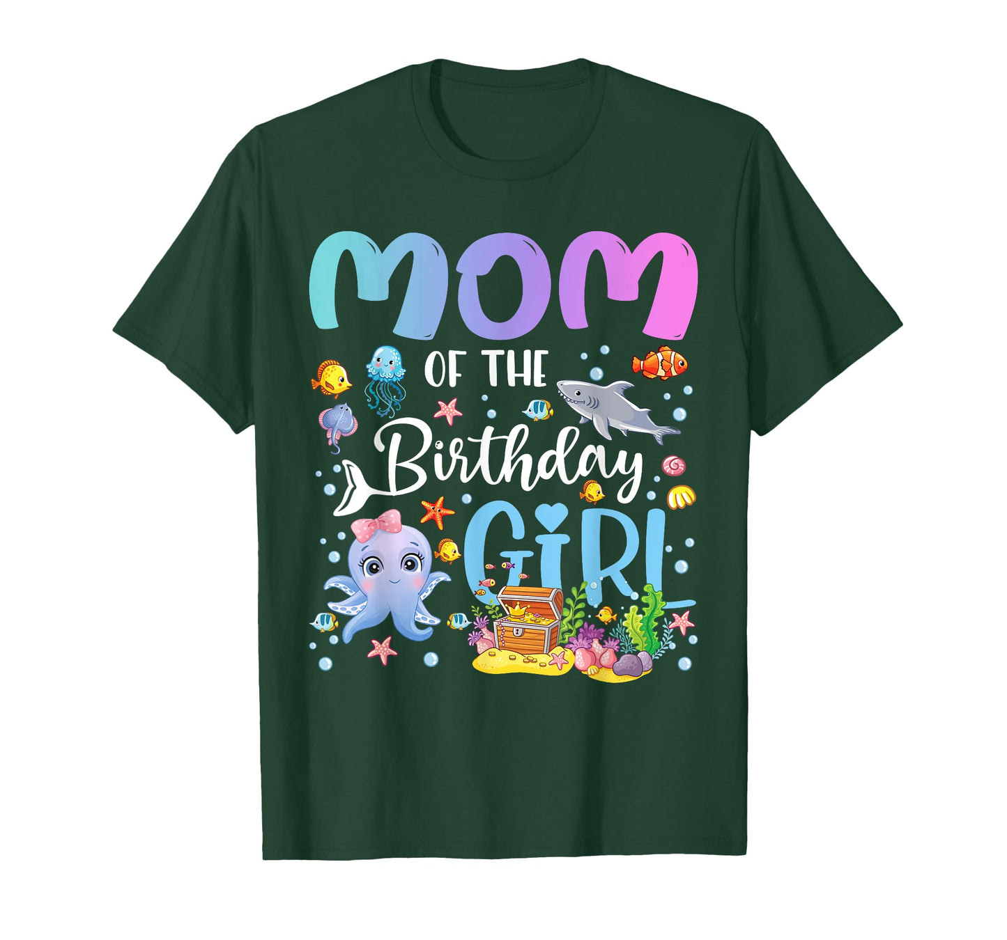 Mom of The Birthday Girl Sea Fish Ocean Aquarium T-Shirt