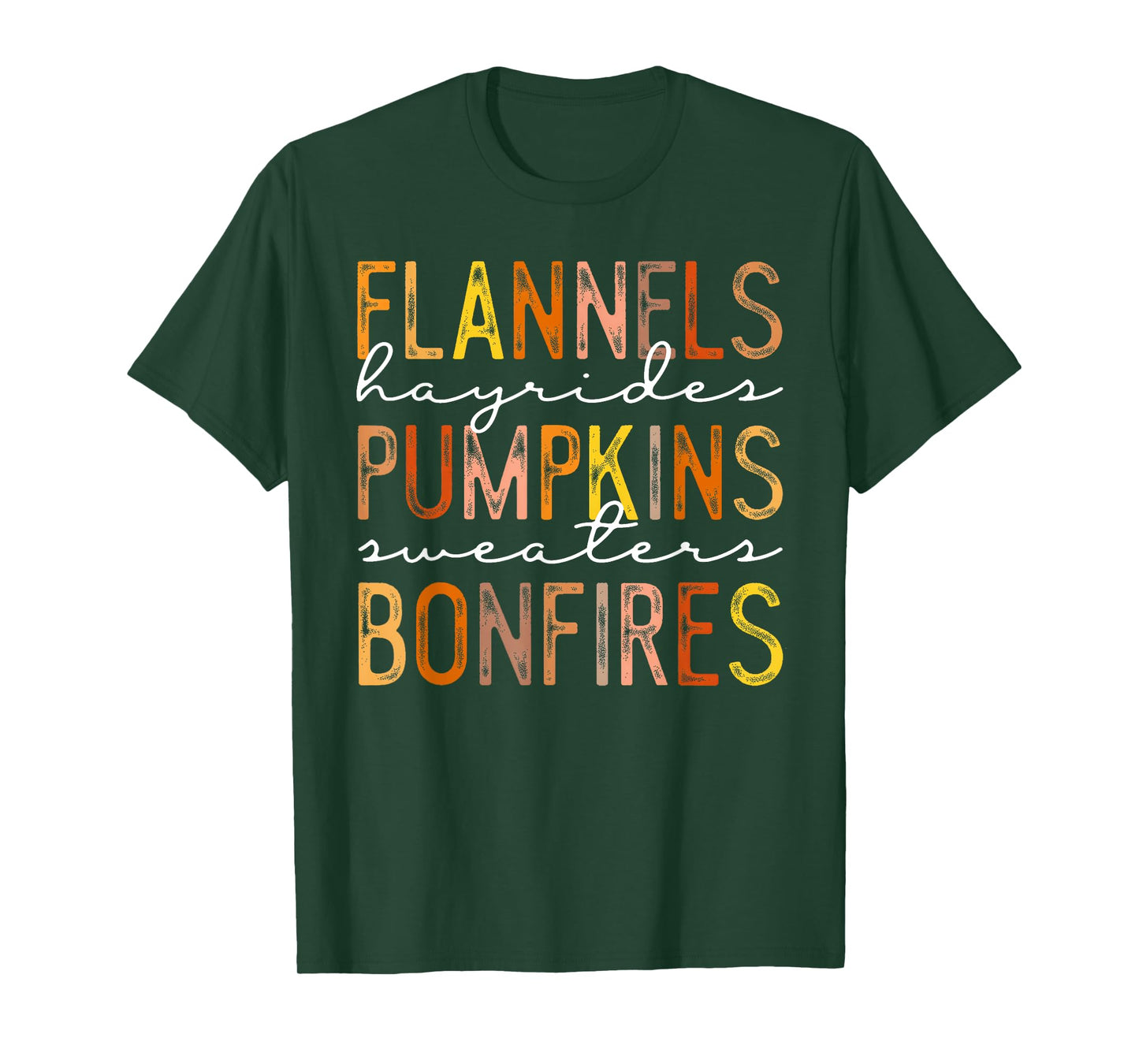 Flannels Pumpkins Bonfires Autumn Fall Leaves Thanksgiving T-Shirt