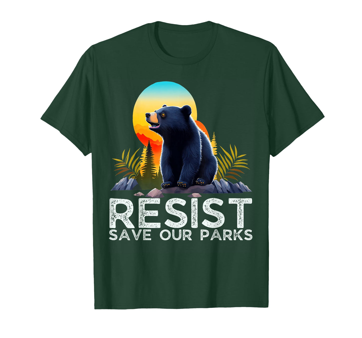 Resist Save Our Parks Alt US National Parks Bear Nature T-Shirt