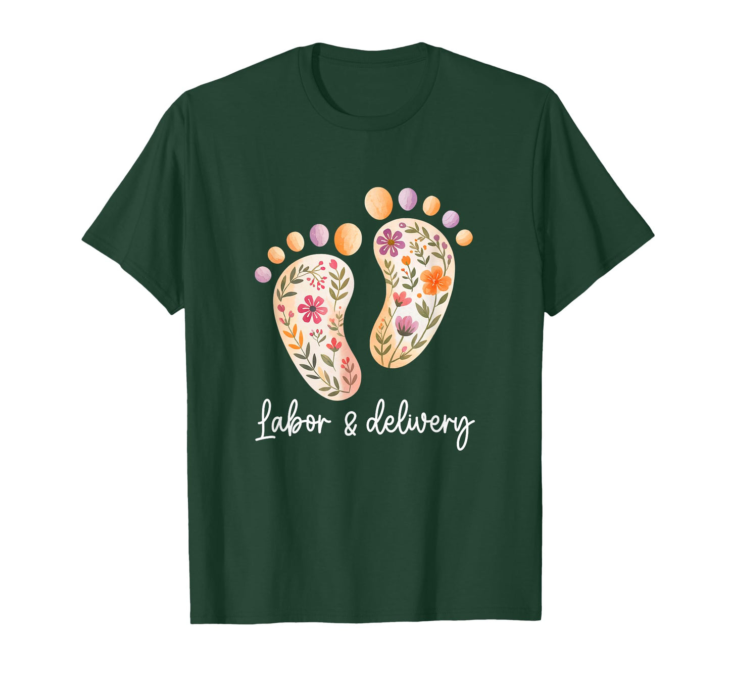 Retro Floral Nursing Labor And Delivery Nurse L&D Nurse T-Shirt