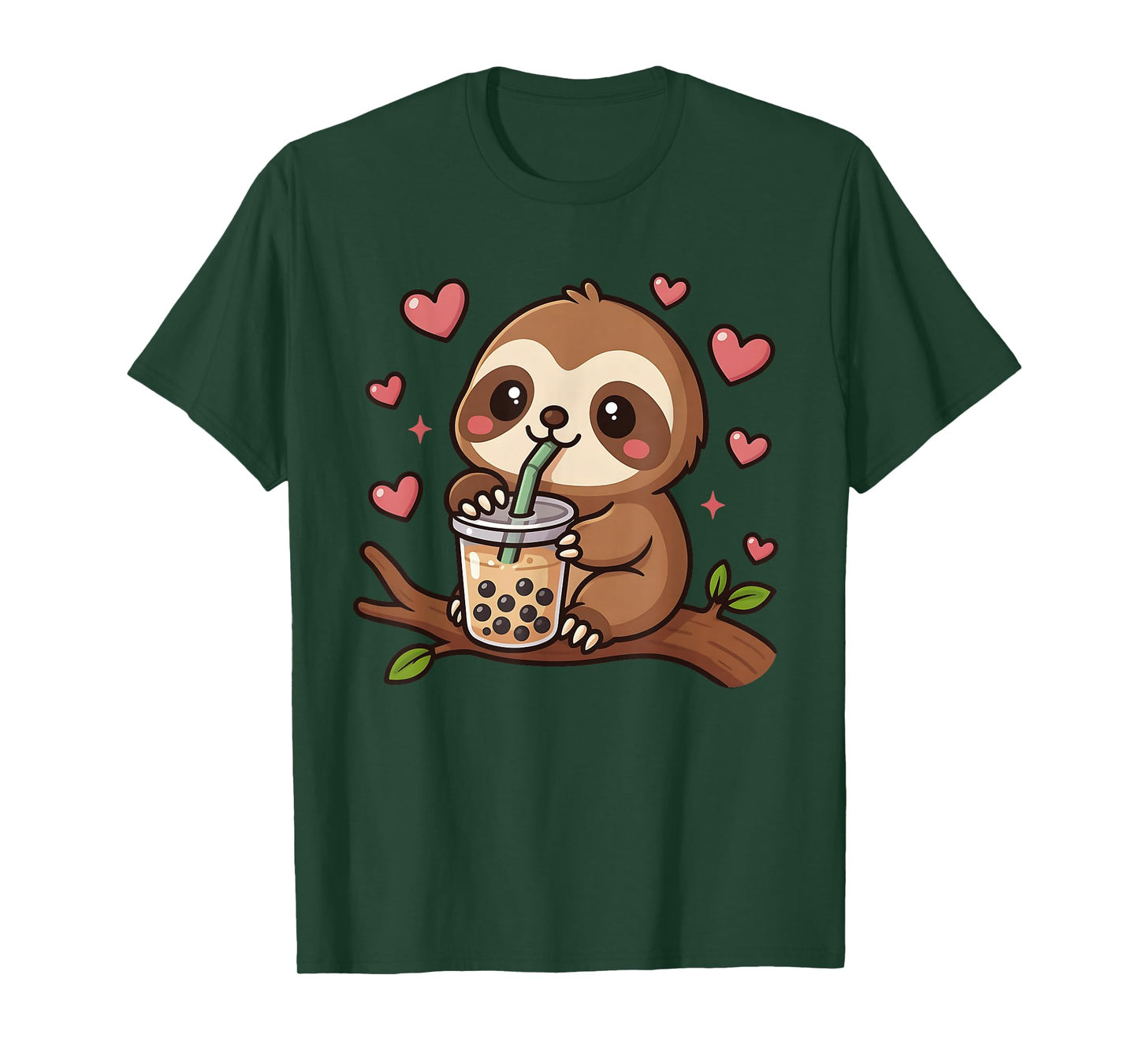 Cute Sloth Boba Tea Bubble Tea Anime Kawaii Neko Gift Idea T-Shirt