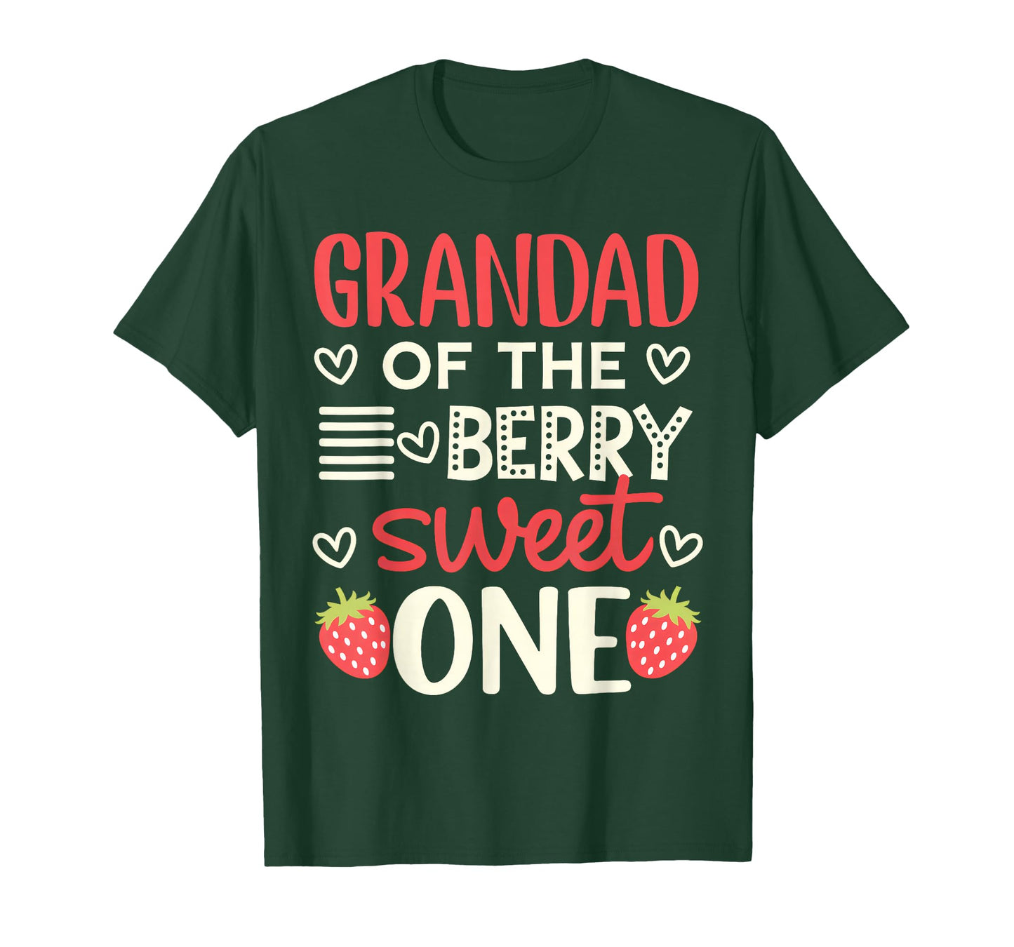 Grandad Of The Berry Sweet One Strawberry First Birthday T-Shirt