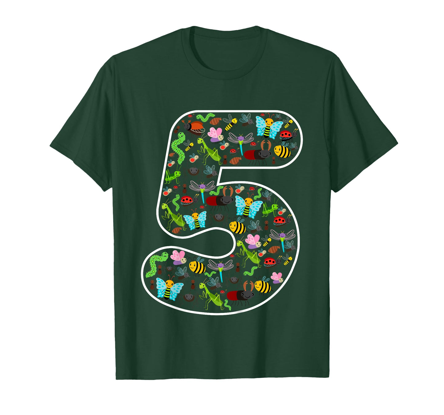 Insects Bugs Beetles 5 Years Old 5th Birthday Party Kids T-Shirt