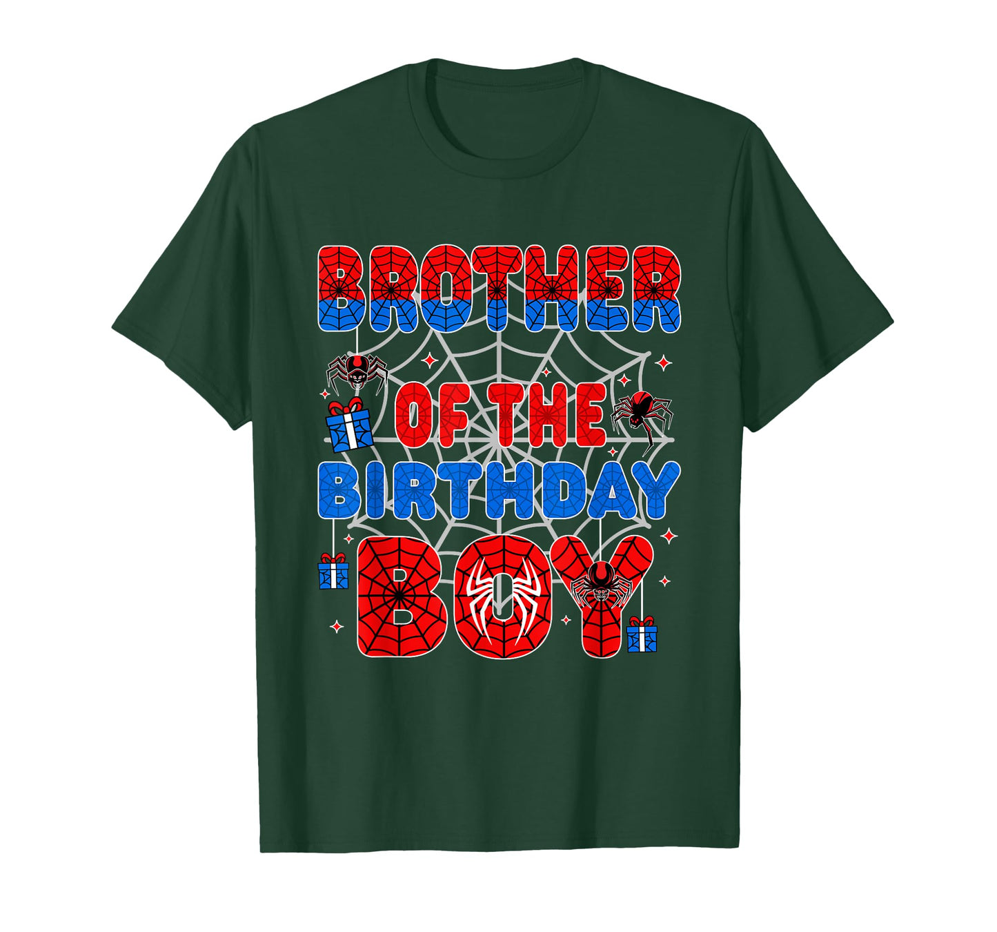 Spider Web Birthday Party Brother of The Birthday Boy T-Shirt