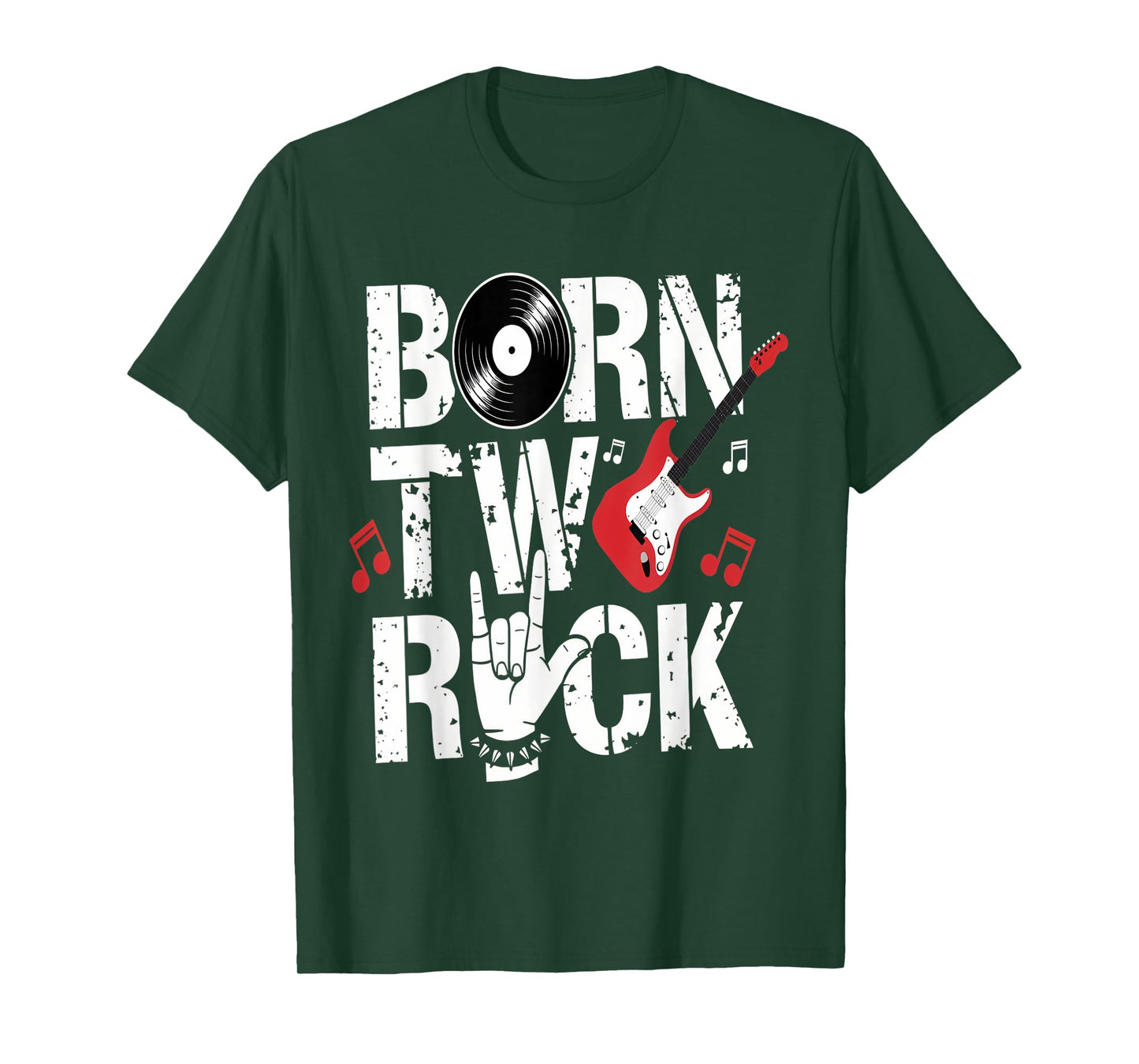 Born Two Rock 2nd Birthday Guitar Design T-Shirt