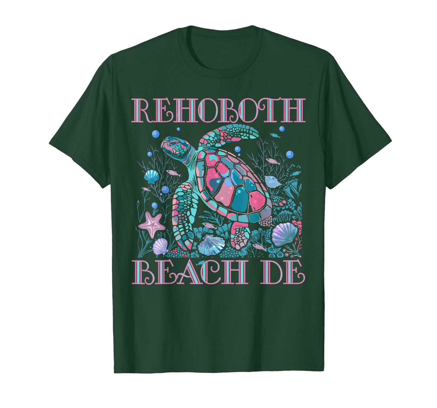 REHOBOTH BEACH DE TURTLE LOVER COLORFUL BEACH SOUVENIR T-Shirt