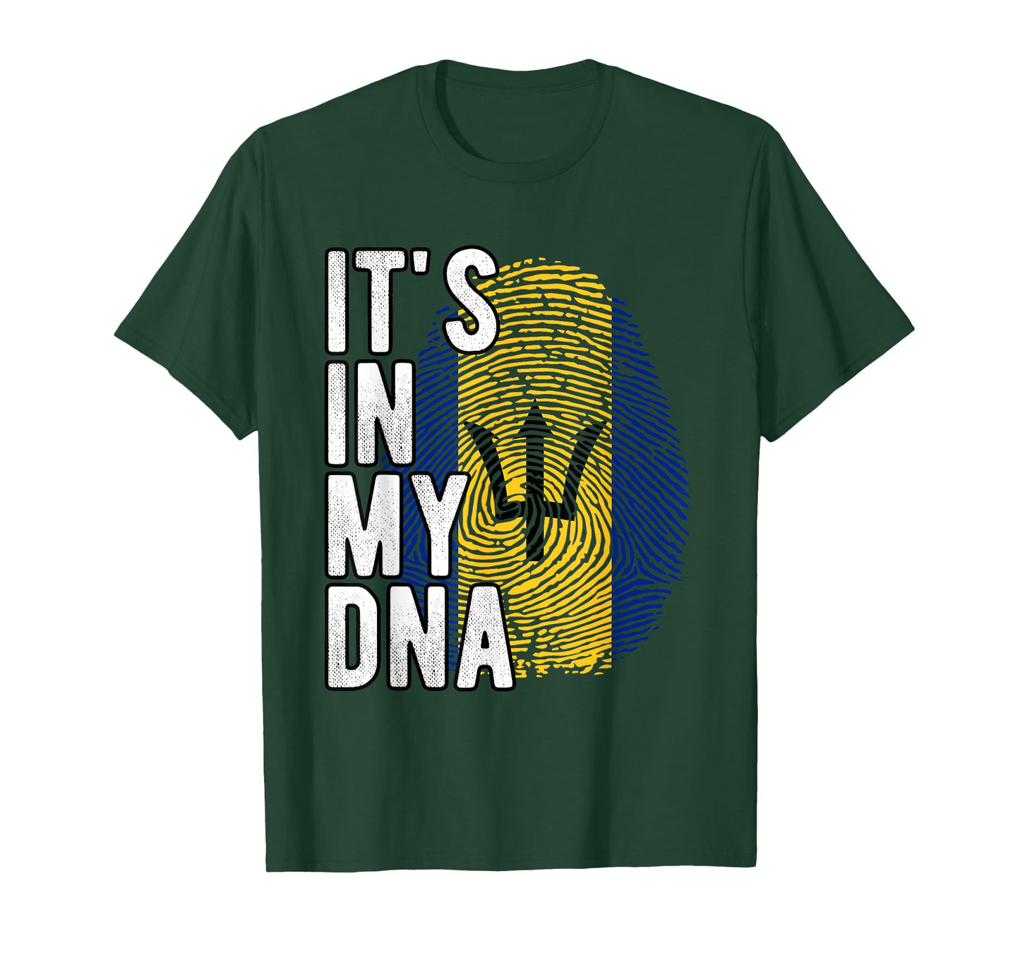 Funny it's in my DNA Barbados flag Fingerprint T-Shirt
