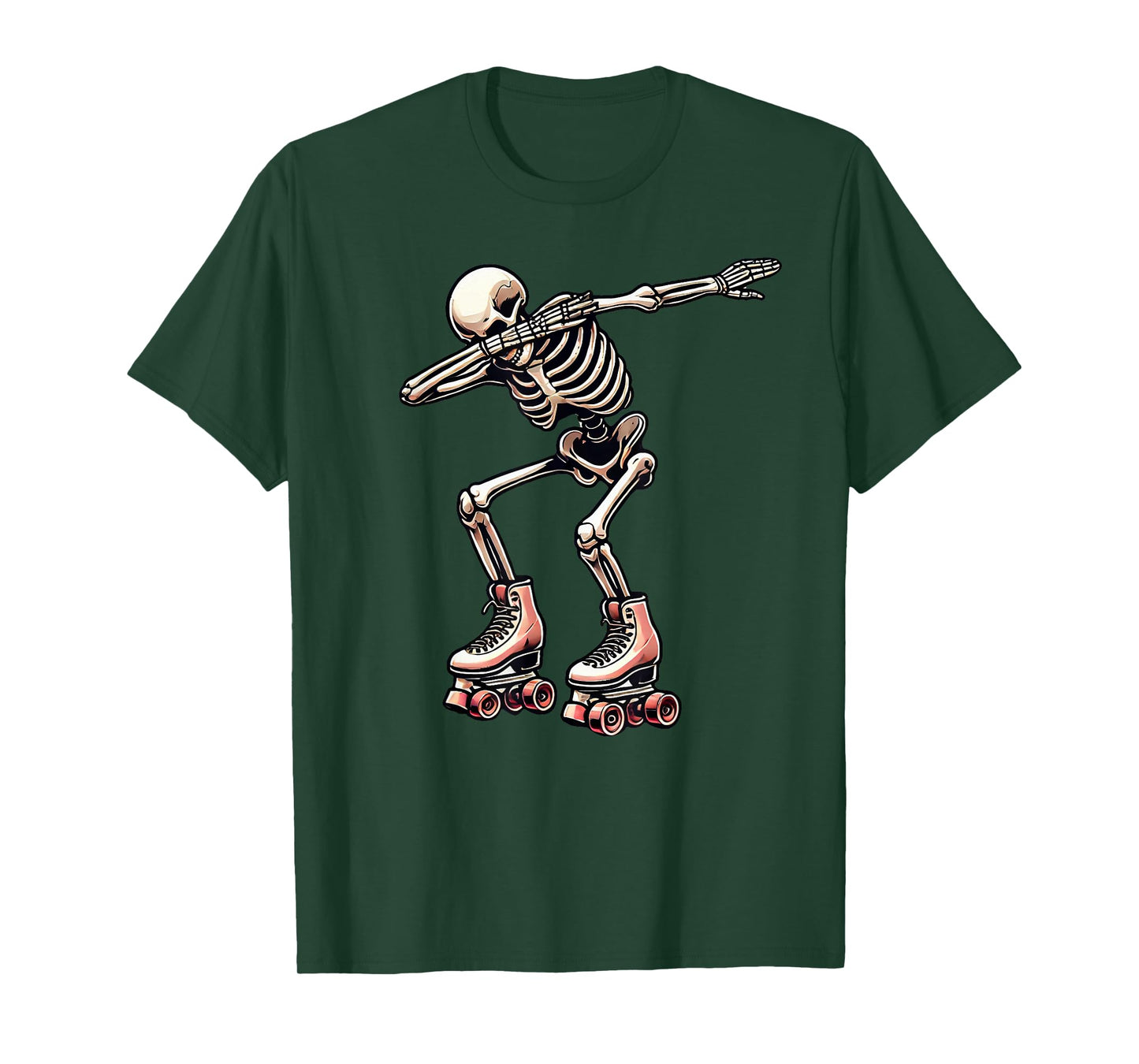 Skeleton Roller Skating Skater Halloween T-Shirt