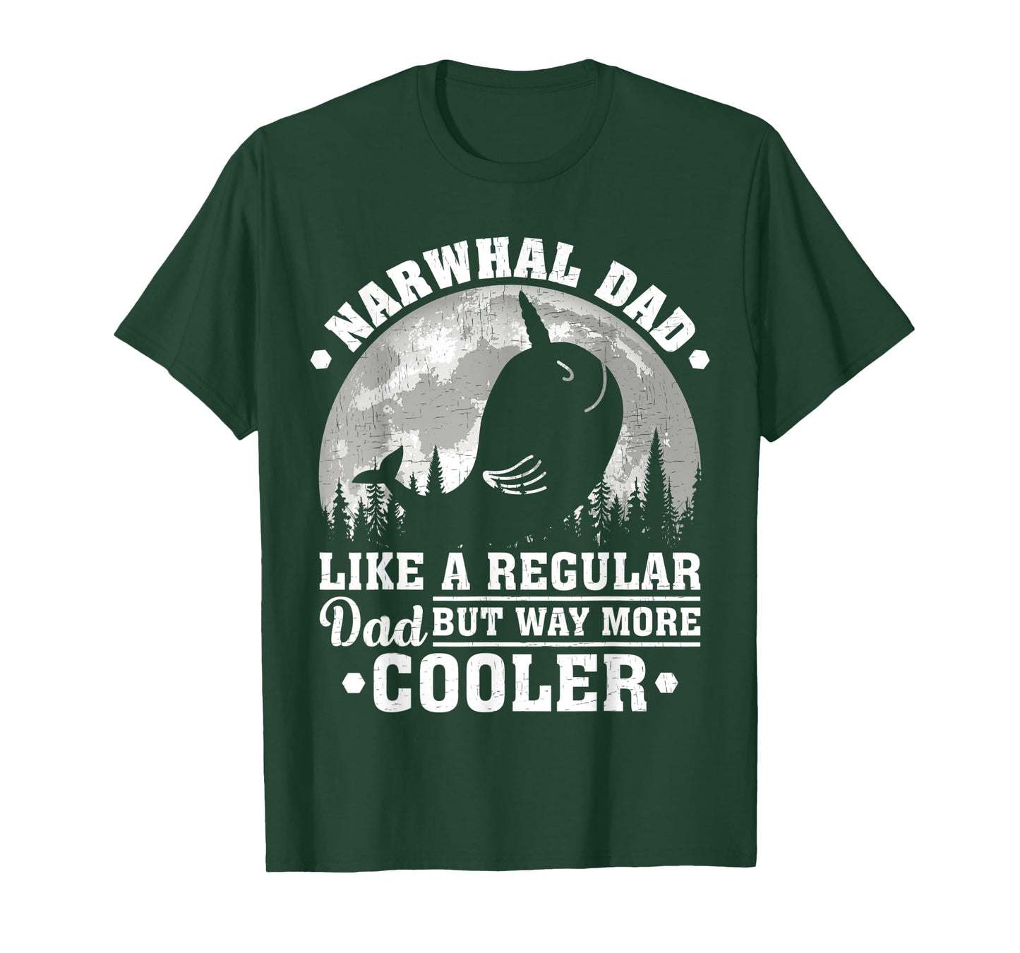 Mens Narwhal Dad Like A Regular Dad Funny Narwhal Father's Day T-Shirt