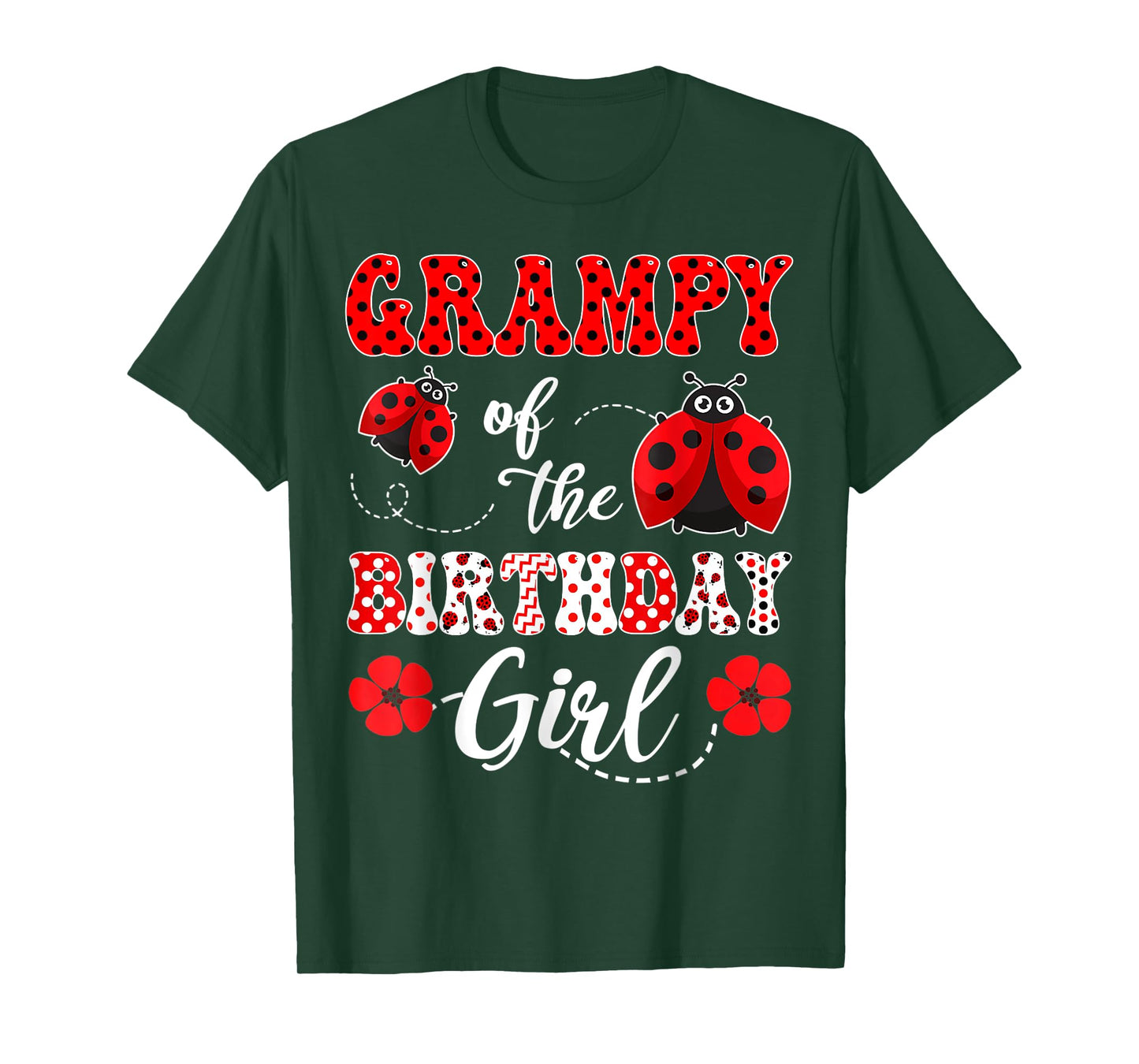 Grampy Of The Birthday Girl Ladybug Birthday T-Shirt
