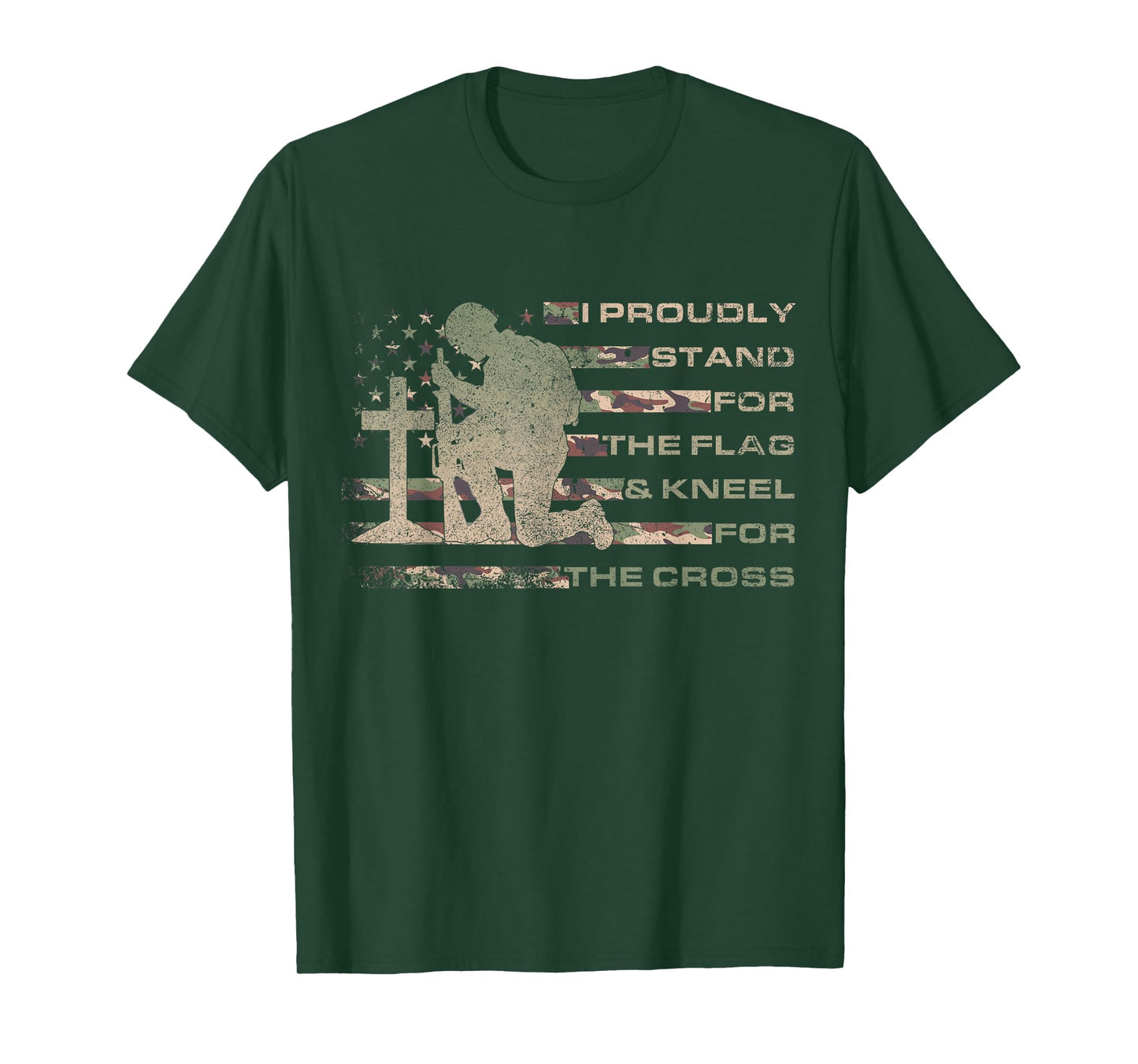 I Stand for The Flag and Kneel for The Cross US Flag T-Shirt