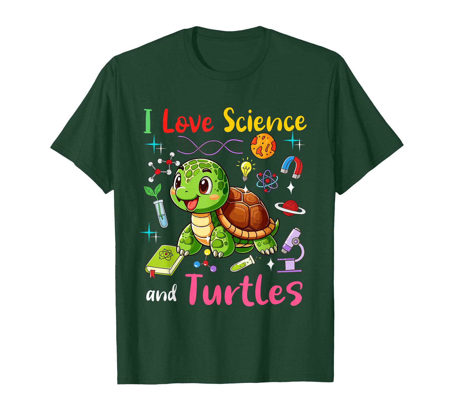 Love Science And Turtles Matching Teacher Student Lover T-Shirt