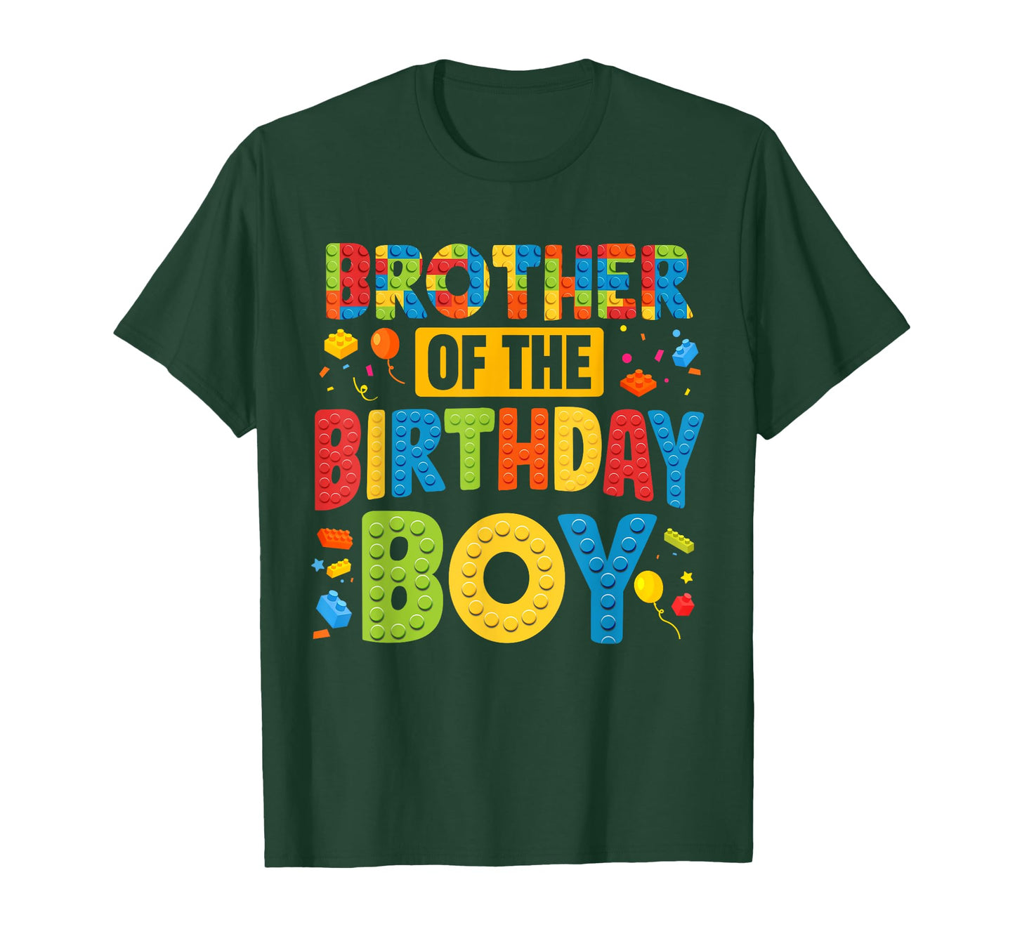 Brother Of The Birthday Boy Shirt Building Block Bday Party T-Shirt