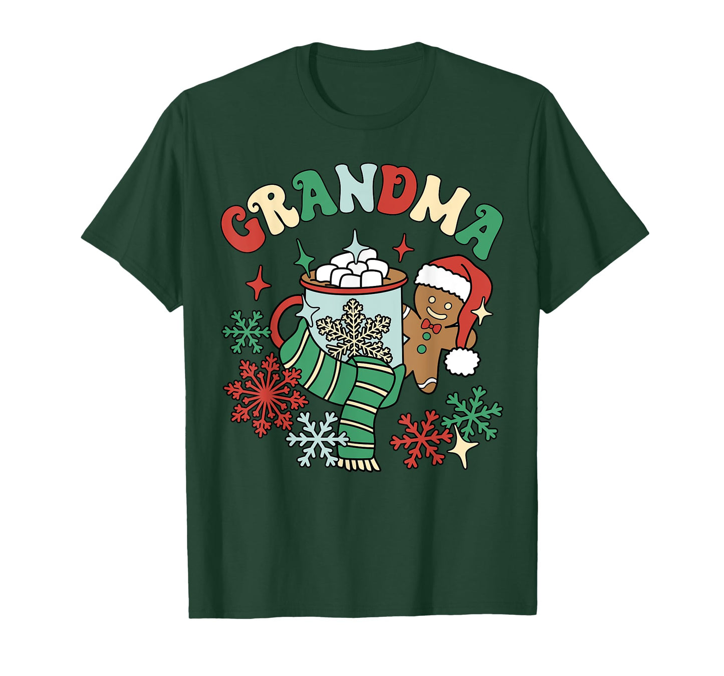 Grandma Hot Cocoa Gingerbread Matching Family Christmas T-Shirt