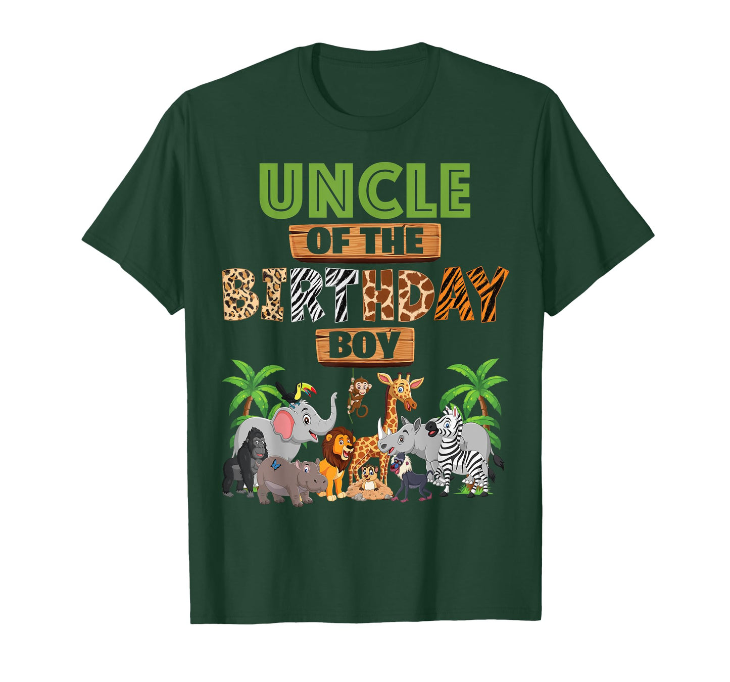 Wild Uncle Of The Birthday Boy Zoo Safari Jungle Animal T-Shirt