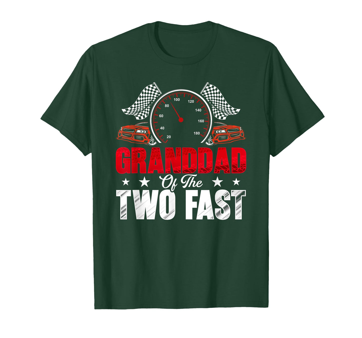 Granddad of The Two Fast Second Birthday Racing Car Family T-Shirt