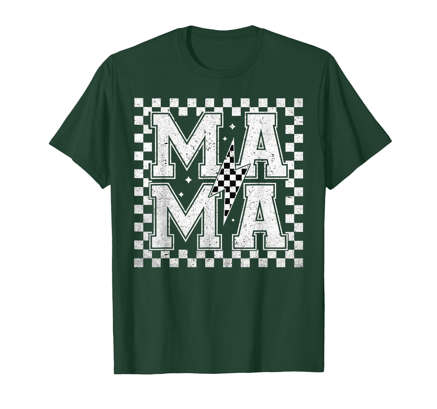 Retro Race Car Mom Racing Car Checkered Mama Mother Day T-Shirt