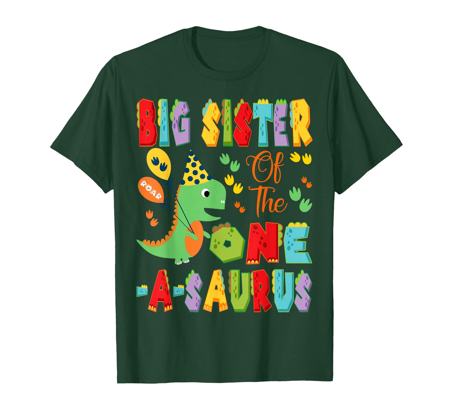 Big Sister Of The One-A-Saurus 1St Birthday Boy Dinosaur T-Shirt