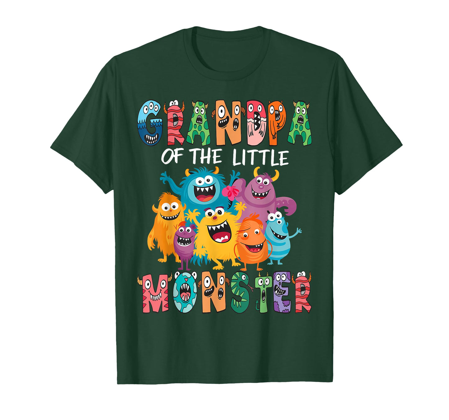 Grandpa Of The Little Monster Kids 1St Birthday Party T-Shirt