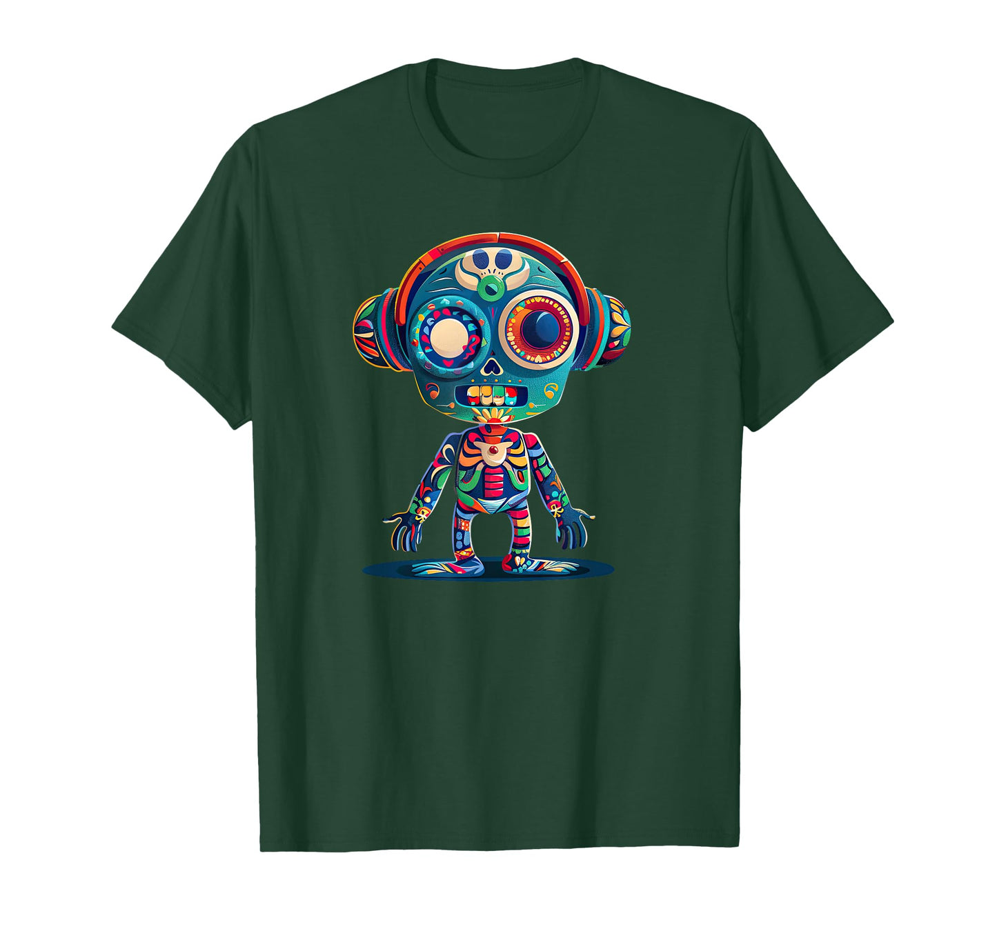 Skull with Headphones Music T-Shirt