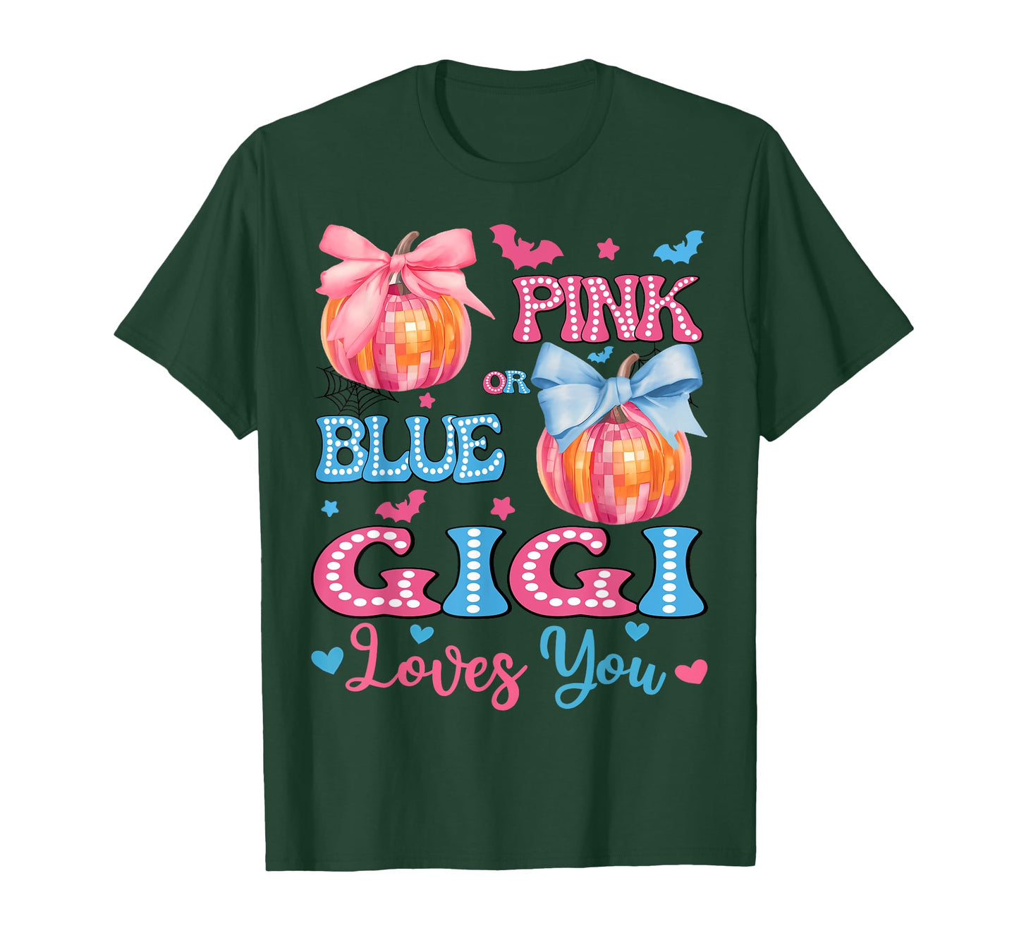 Pink or Blue Gigi Loves You Gender Reveal Halloween T-Shirt