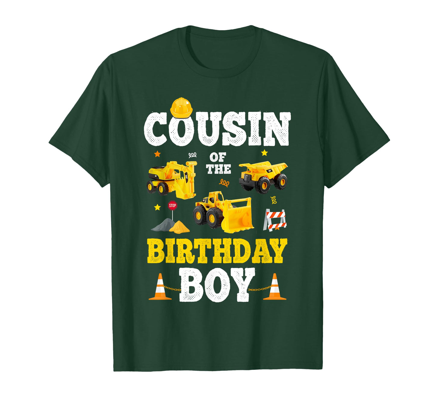 Cousin Of The Birthday Boy Bday Construction Crew Trucks T-Shirt