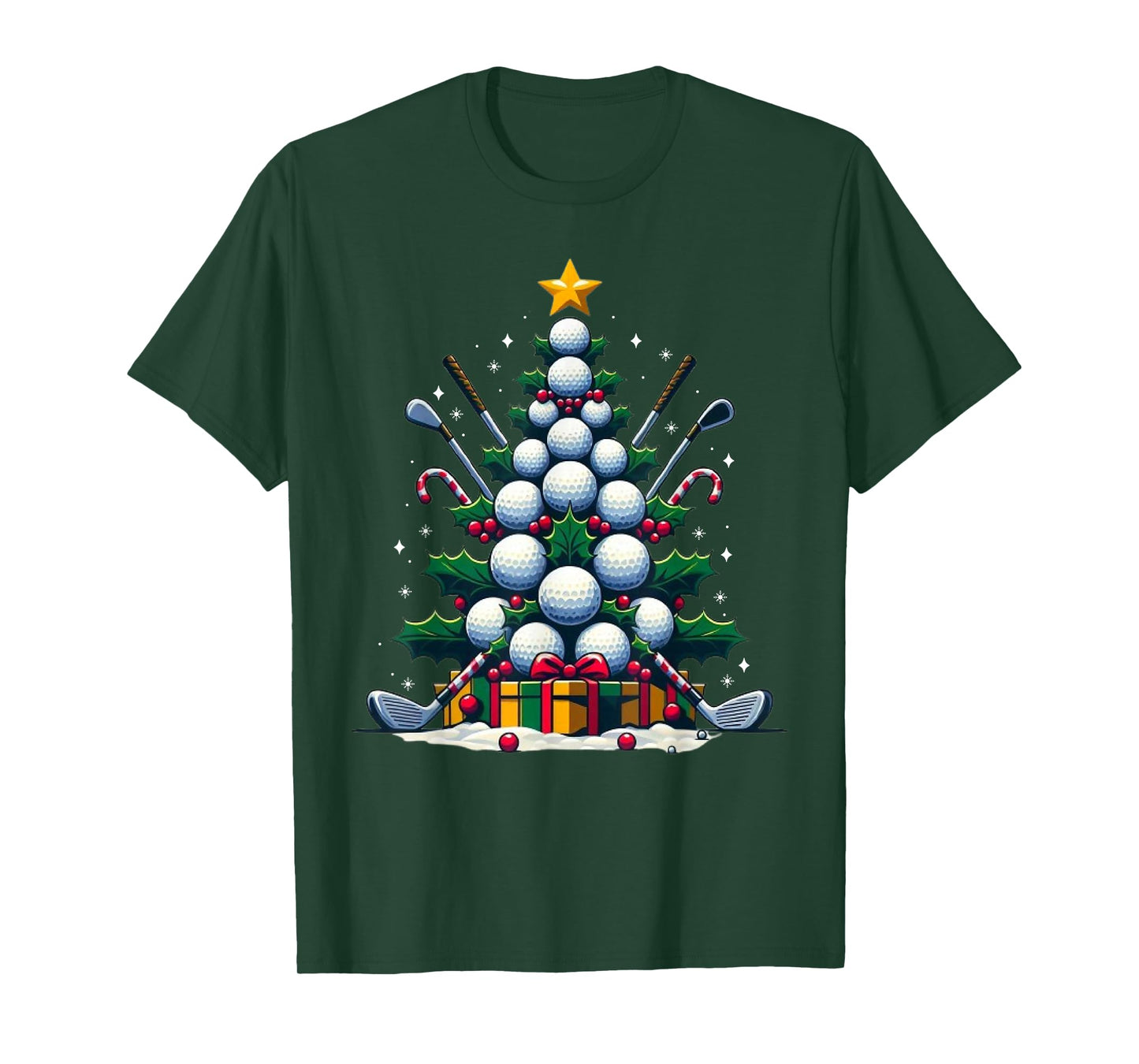 Golf Equipment Christmas Tree Christmas Golfer Women Men T-Shirt