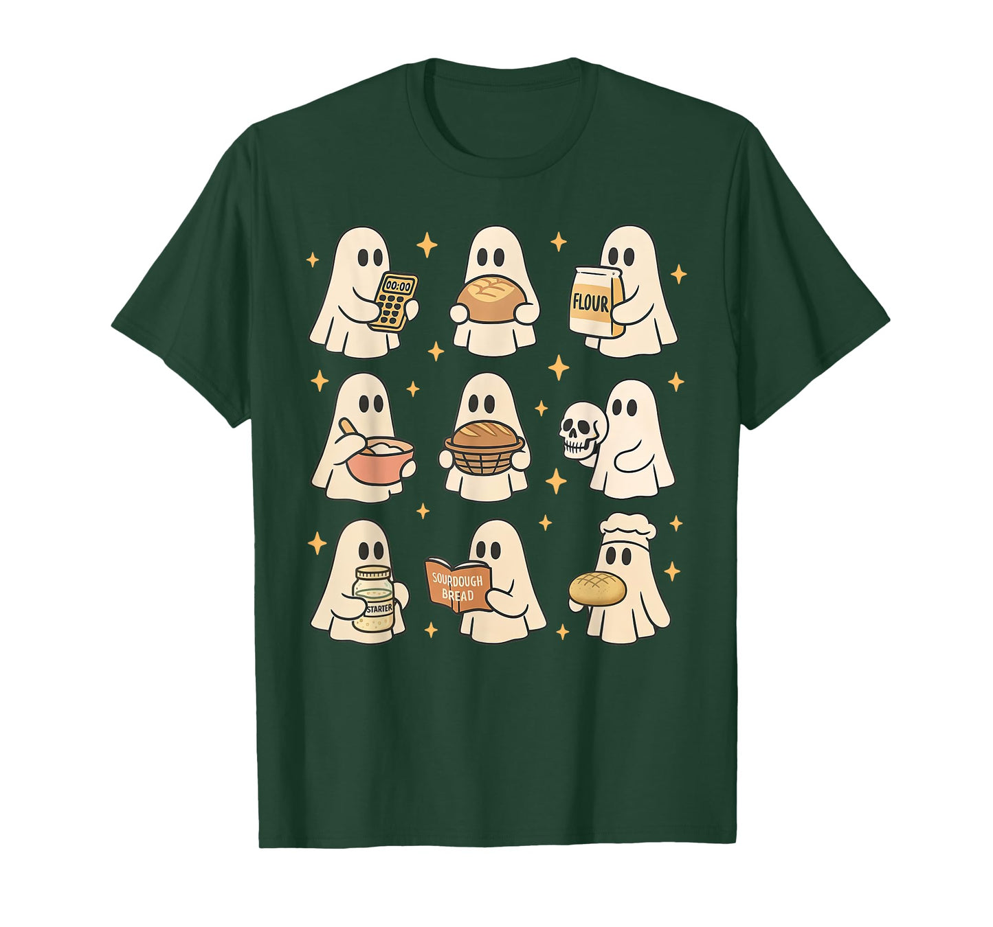 Sourdough Bread Halloween Cute Ghost Homemaker Baking Baker T-Shirt