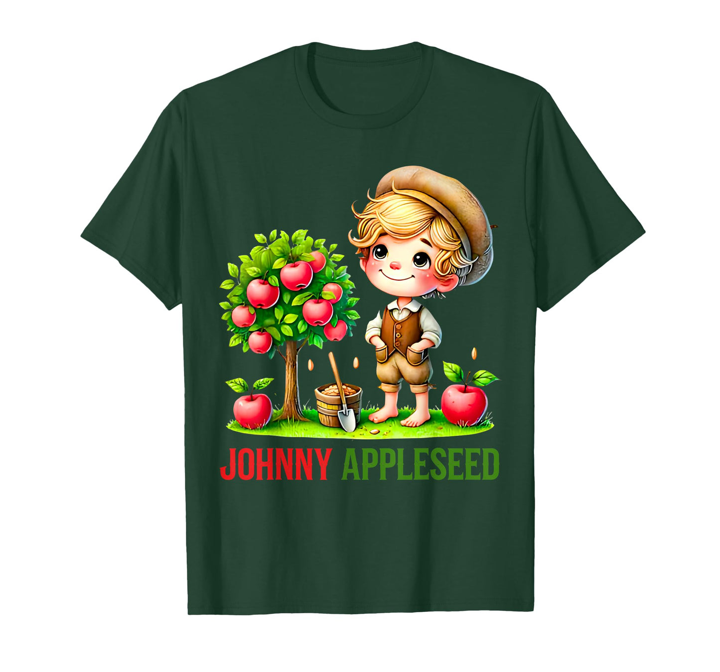 Johnny Appleseed Day September 26th Retro Tree T-Shirt