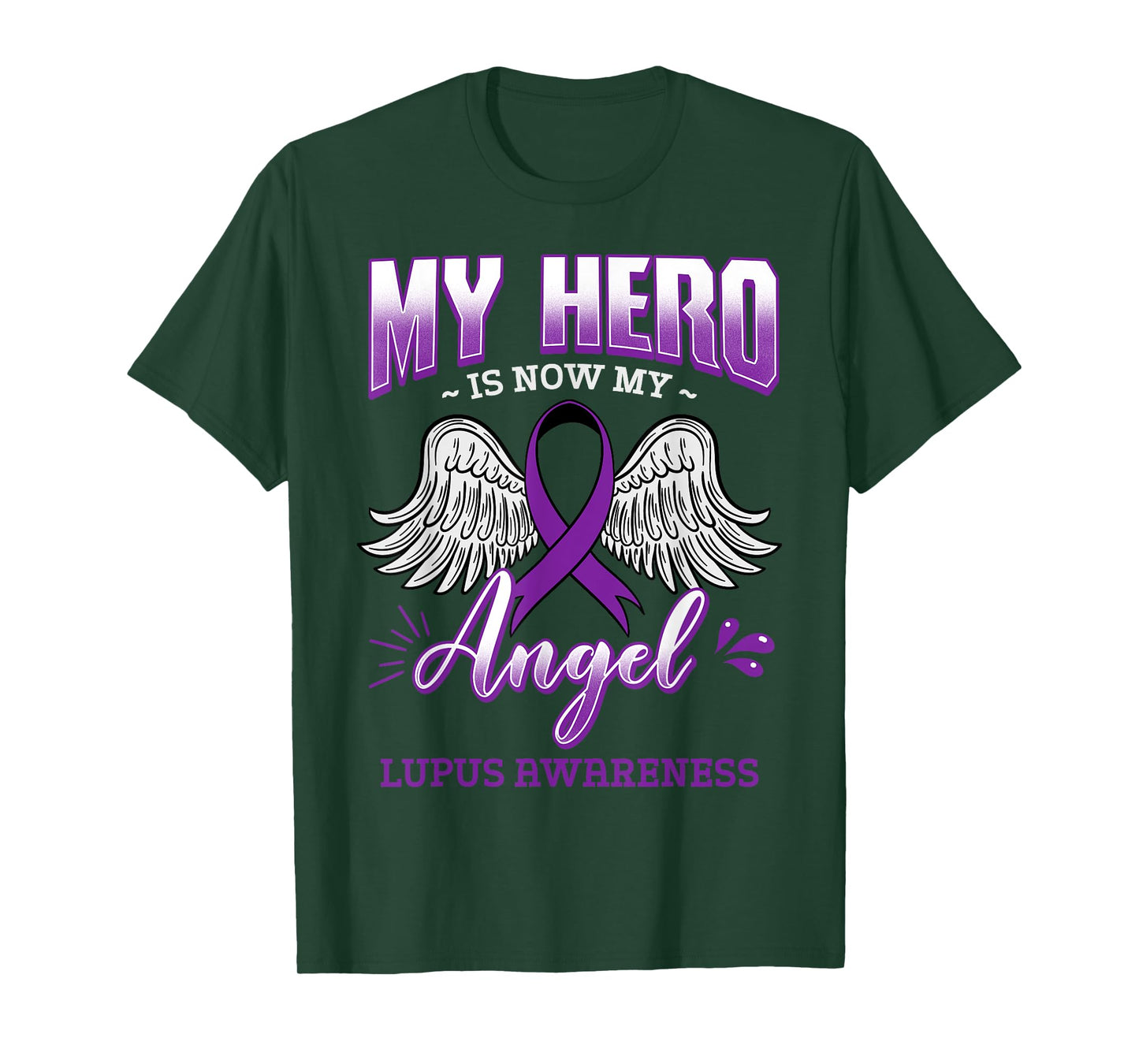 My Hero Is Now My Angel Lupus Purple Awareness Gift T-Shirt